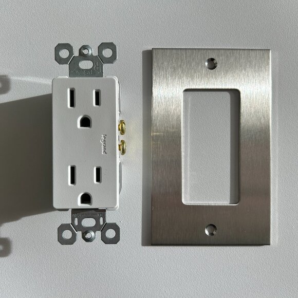 Forbes & Lomax Stainless Steel Electrical Outlet + Switch Plate - Picture 2 of 6